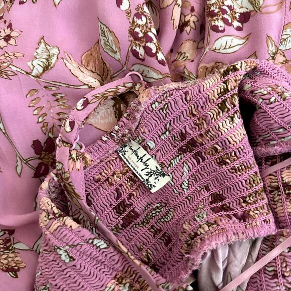 Free People Heat Wave Printed Maxi Dress in Pink Combo Size Small - Picture 7 of 7